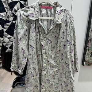 Floral Print Dress with Purple Accents